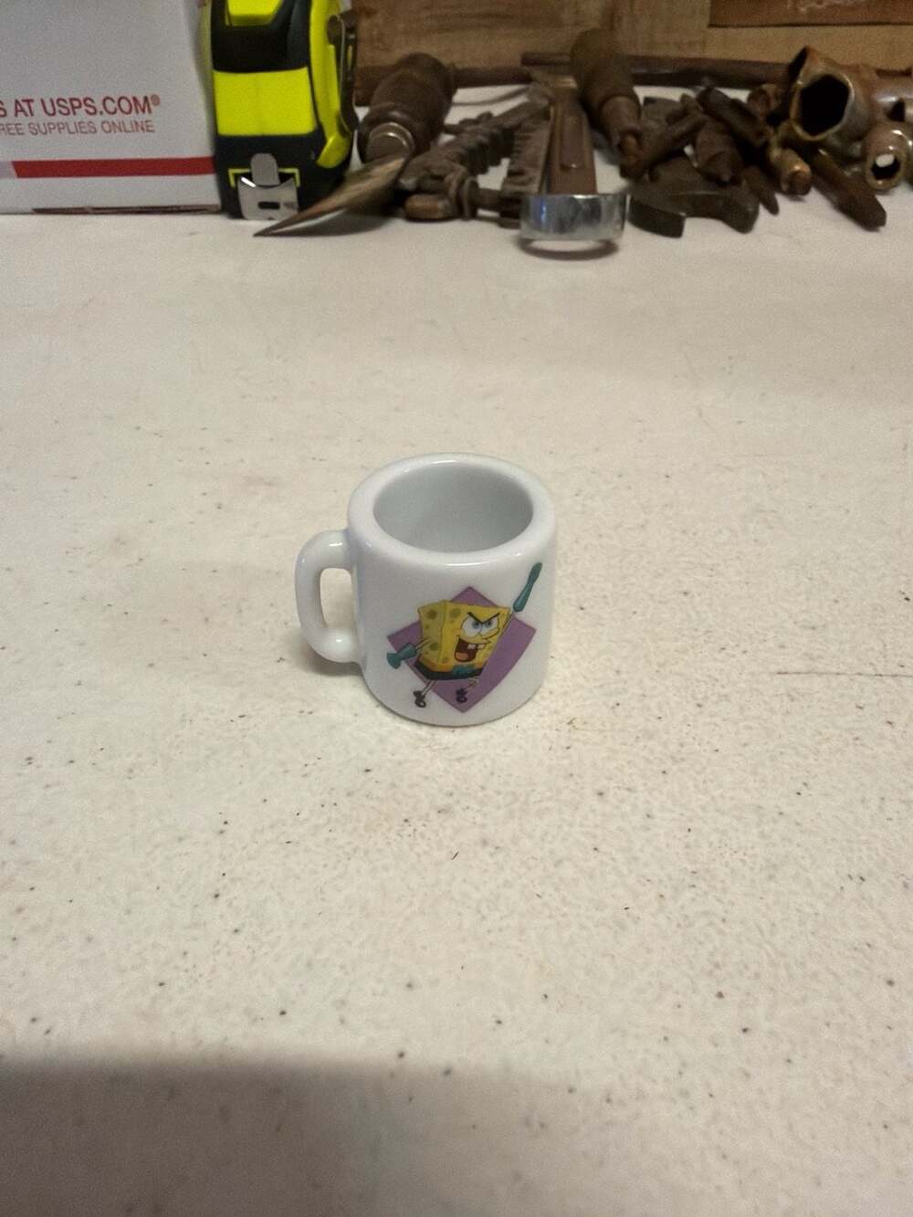 Vintage 2002 SpongeBob SquarePants Miniature Ceramic Mug Viacom 1in